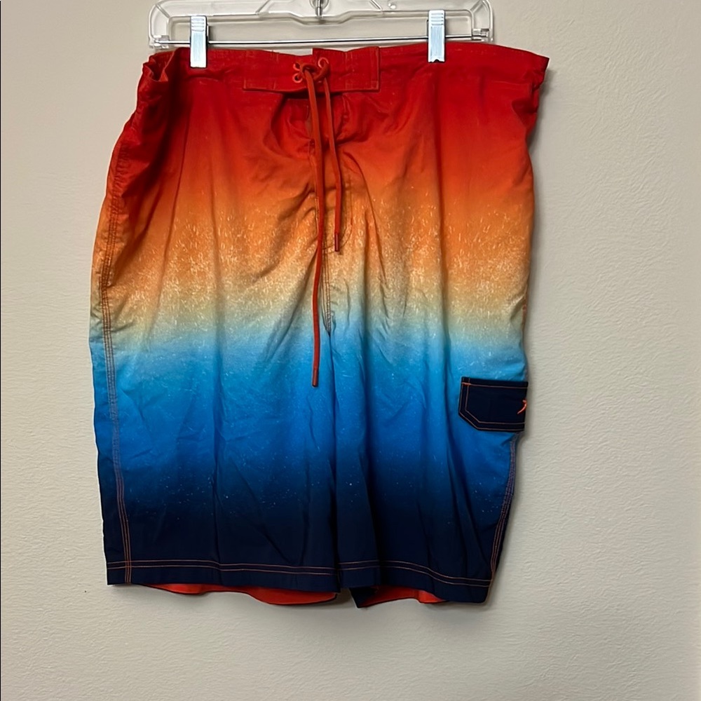 Speedo Gradient Board Shorts - Red, Orange, Blue